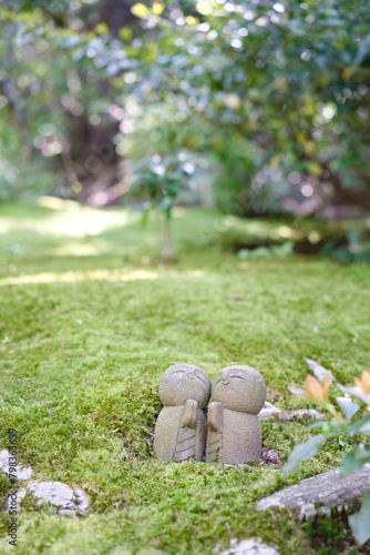 Jizo (stone statue)of Shisendo Temple (詩仙堂) in Kyoto, Japan photo