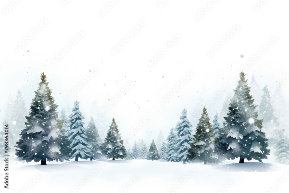 Vector christmas trees snow backgrounds outdoors.