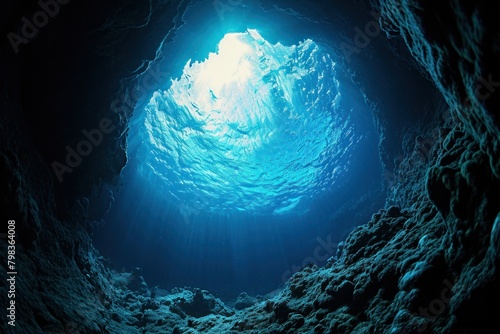 Thecave in deep sea underwater outdoors nature.