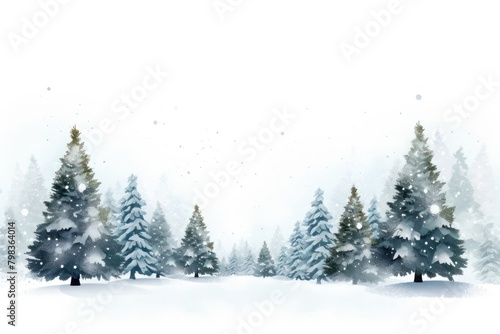 Vector christmas trees snow backgrounds outdoors.