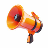 3d render of an orange megaphone