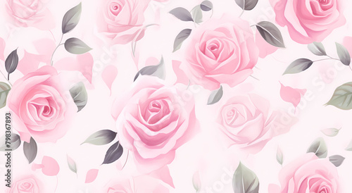 Roses and leaves pattern