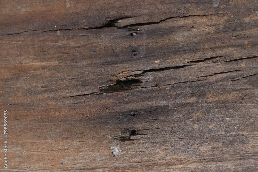 Naklejka premium Old wooden texture for background that has natural cracks.