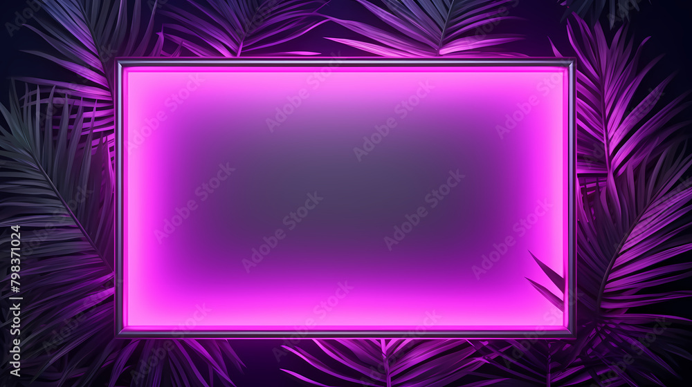Neon purple rectangular frame Neon purple rectangular frame