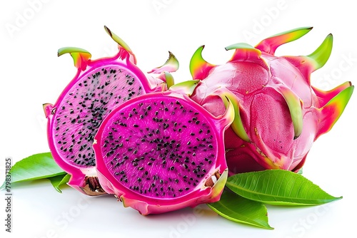 Dragon fruit isolated on a white background.