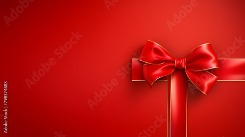 Bow on red background