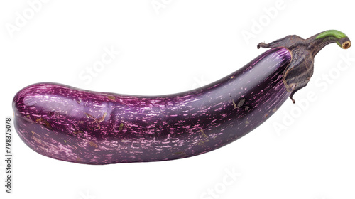 Wallpaper Mural  A glossy-skinned purple eggplant, captured with polarized lighting to reduce reflections and highlight textures, transparent background, PNG Cutout Torontodigital.ca