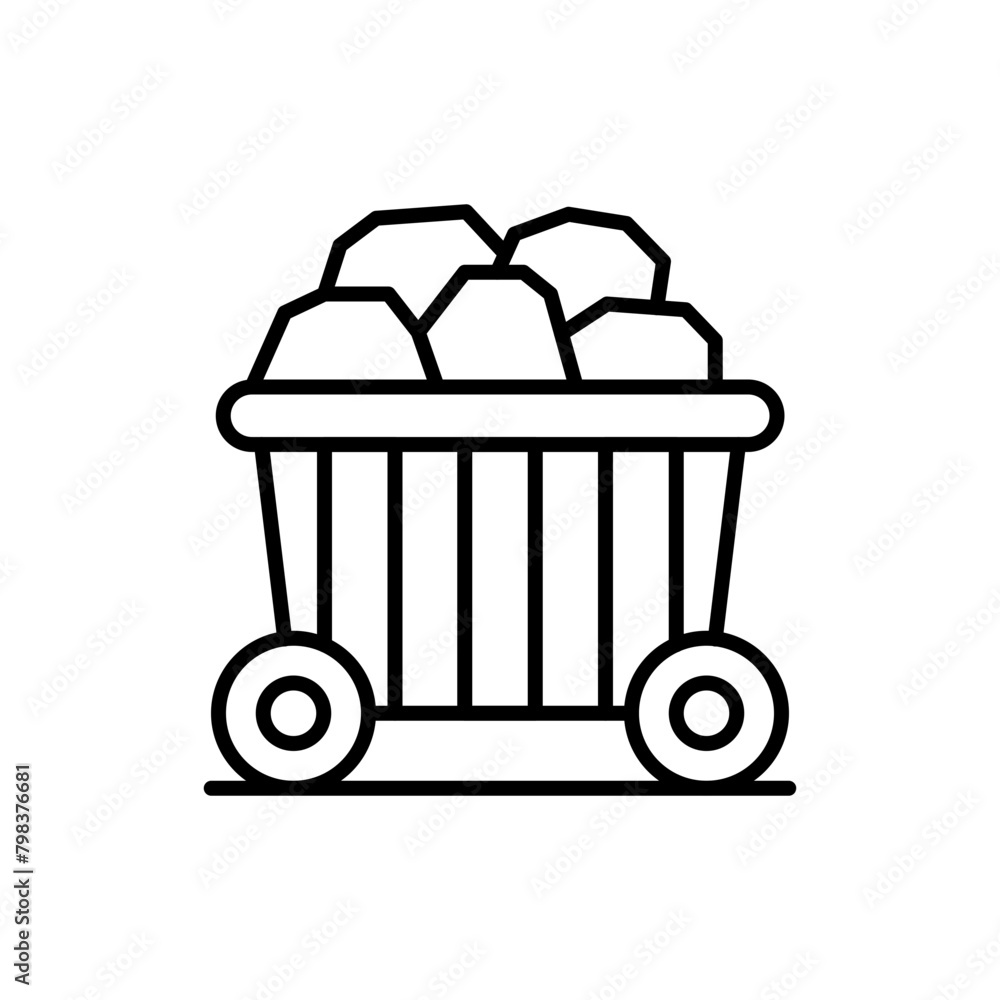 Coal cart outline icons, minimalist vector illustration ,simple transparent graphic element .Isolated on white background Coal cart outline icons, minimalist vector illustration ,simple transparent graphic element .Isolated on white background
