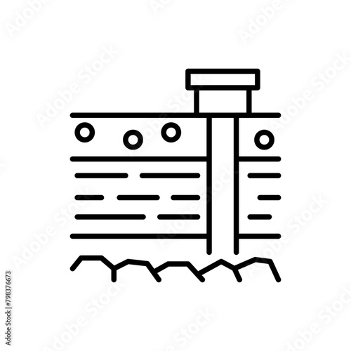 Coal mining outline icons, minimalist vector illustration ,simple transparent graphic element .Isolated on white background