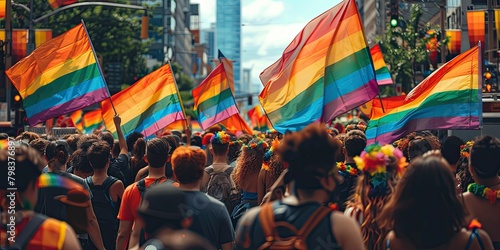 gay pride parade in a city