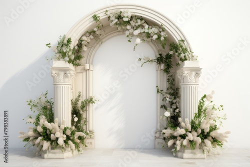 Flower arch architecture wedding. © Rawpixel.com