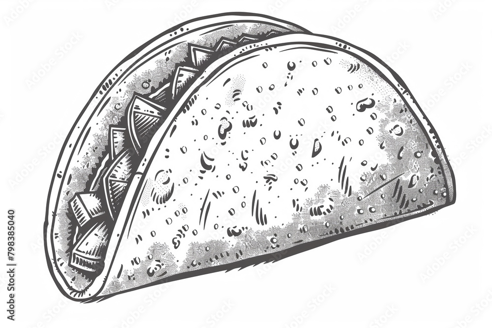 Illustration Mexican taco, Generative Ai Illustration Mexican taco, Generative Ai