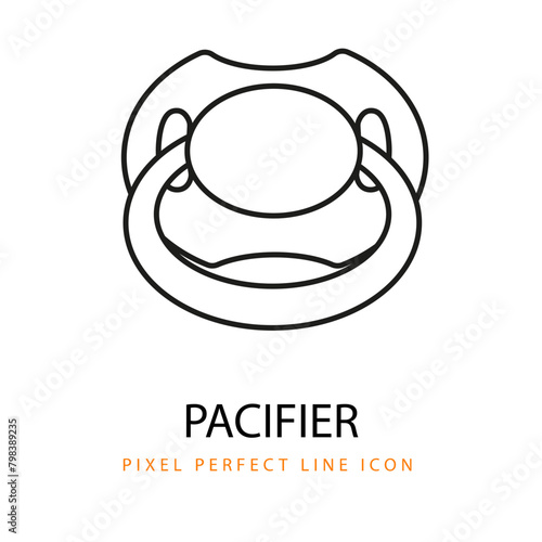 Pacifier Icon Line Art Pixel Perfect Infant Baby Coloring Page