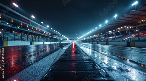 Empty race circuit shines awaiting roar of engines. © Lifia