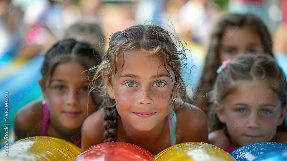 Bouncing Happiness: Kids Cherish Sunny Summer Moments Bouncing Happiness: Kids Cherish Sunny Summer Moments
