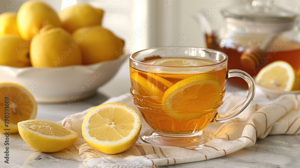 Slice oranges and make tea Slice oranges and make tea