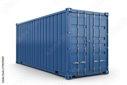 Blue shipping container gate cargo container.
