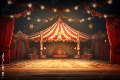 Circus stage entertainment architecture.