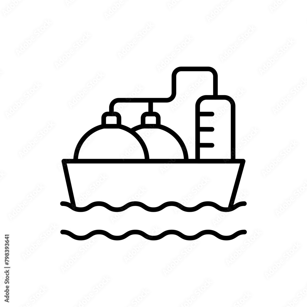 Oil ship outline icons, minimalist vector illustration ,simple transparent graphic element .Isolated on white background Oil ship outline icons, minimalist vector illustration ,simple transparent graphic element .Isolated on white background