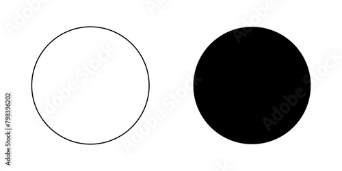 White dan black circle on the background photo