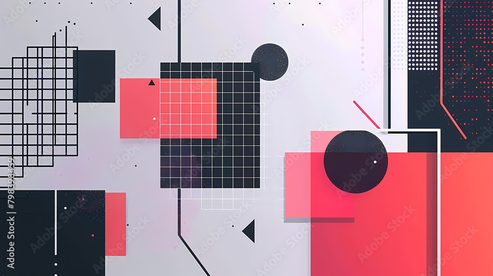 geometric grid layout of a white wall with a black arrow in the foreground geometric grid layout of a white wall with a black arrow in the foreground