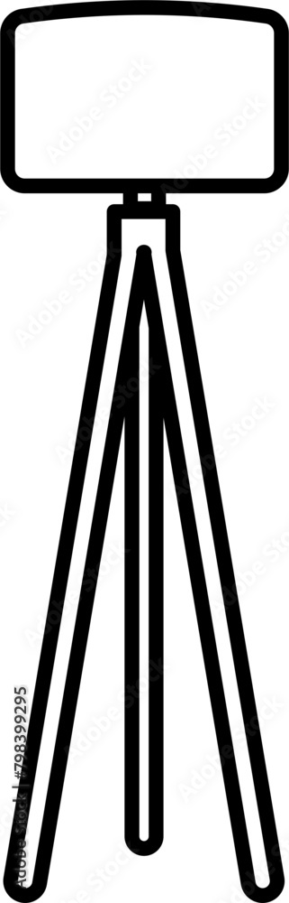 Standing Lamp Vector Outline Illustration