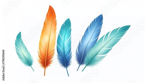 Beautiful Feather Illustration Digital Artwork Magical Background Soft Design © amonallday