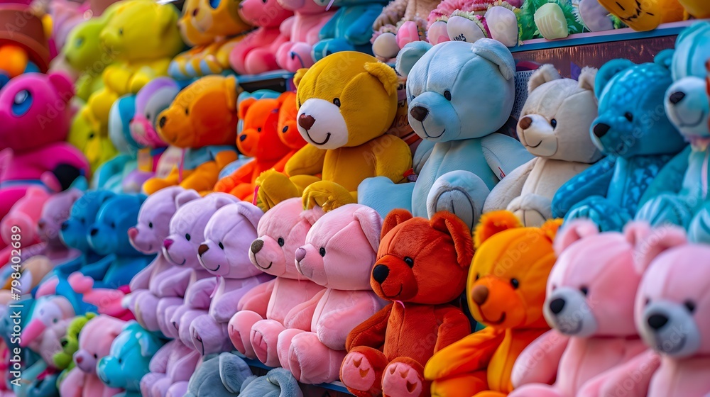 Close up of colorful dolls