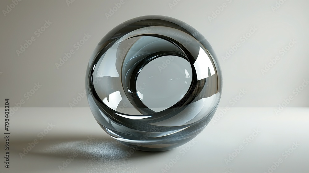 Curved Surface Motion: Orbiting Glass Ball with Metal Ring Curved Surface Motion: Orbiting Glass Ball with Metal Ring