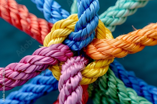 Strengthening Team Bonds: The Vibrant Tapestry of Teamwork in a Multicolored Rope