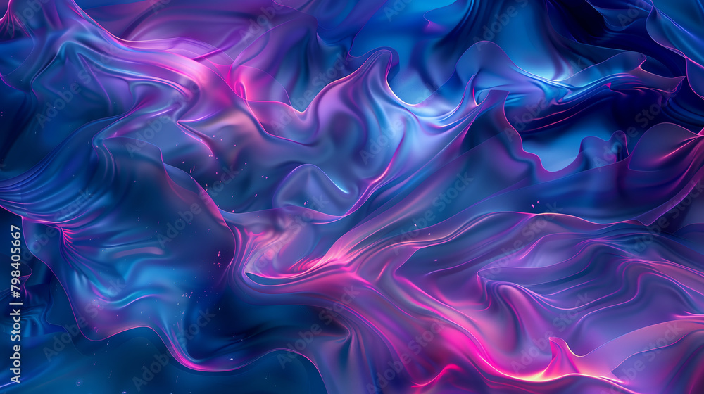 Cosmic Silk Waves Abstract Art [16:9]