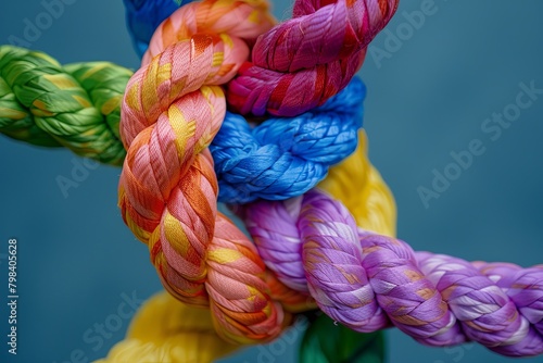 Strong Support Network Team Rope Artistry: Embracing Diversity Through Unified Braid Colors