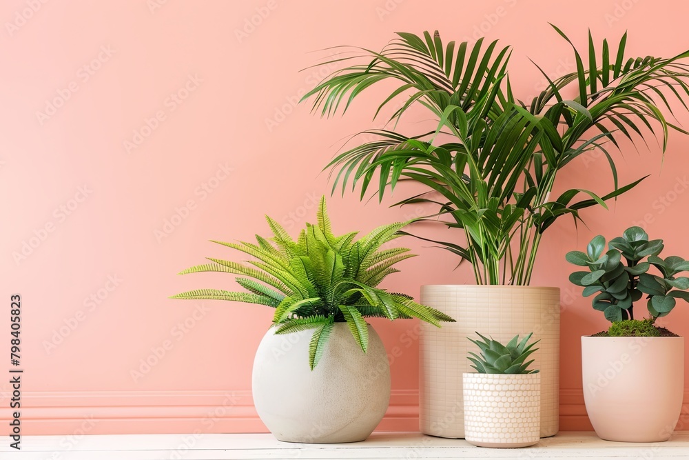 Stylish Peach Decor with Tropical Plant Accents: A Modern Twist for Trendy Interiors