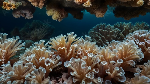 anemone actinia texture underwater reef sea coral .Generative AI