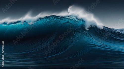 Abstract Blue Wave isolated .Generative AI