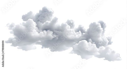  Cutout clean white cloud transparent backgrounds special effect 3d illustration 