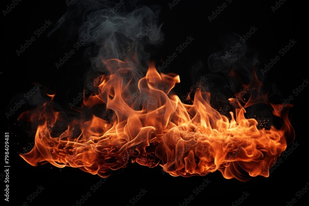 Fire fume effect bonfire fumes black background. Fire fume effect bonfire fumes black background.