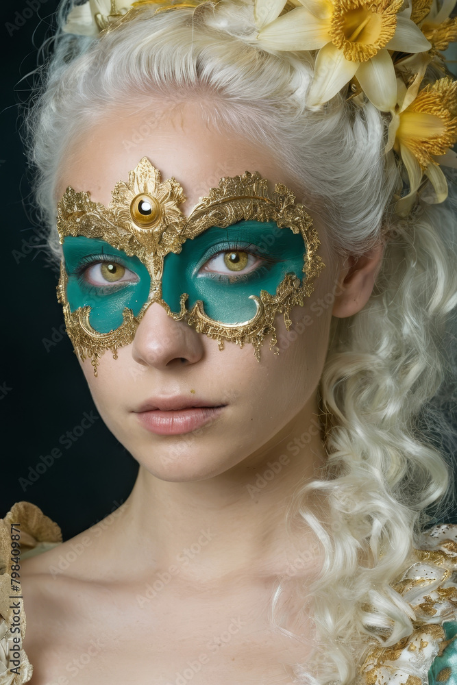portrait of a woman with a mask portrait of a woman with a mask