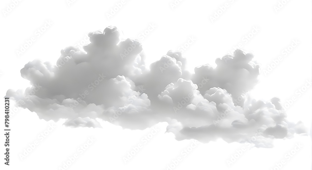  Cutout clean white cloud transparent backgrounds special effect 3d illustration 