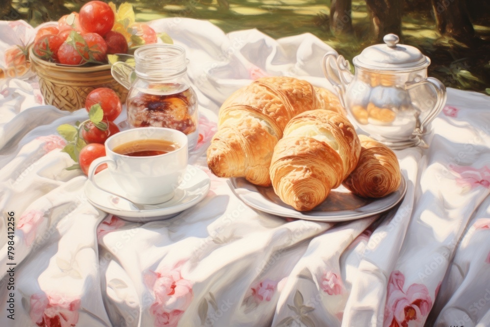 Close up on pale breakfast croissant brunch bread. Close up on pale breakfast croissant brunch bread.