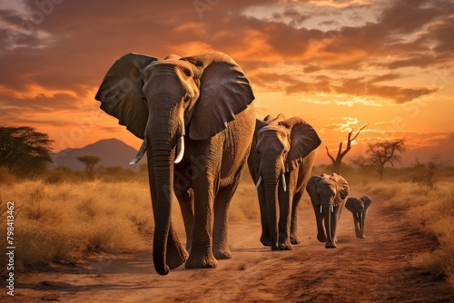 background elephant, Asia Elephant in Thailand, Asia Elephants . Elephant Nature Park, Thailand, Herd of Elephants in Africa walking through the grass in National Park, Tanzania,Thailand,