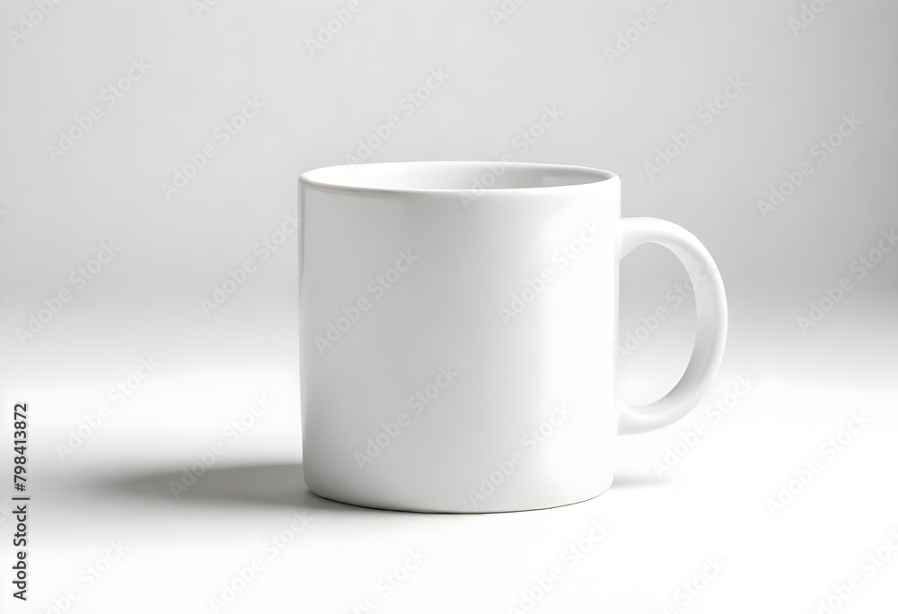 Obraz premium Mug Mockup Coffee Tea Cup Digital Painting Isolated Illustration Background Drink Design