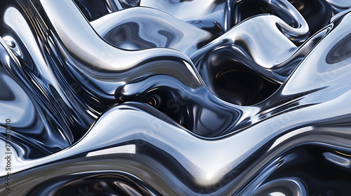 Wallpaper Mural "Featuring A Glossy, Silver Finish, This Luxury Background Captures The Fluidity And Elegance Of A Metallic Abstract." Torontodigital.ca