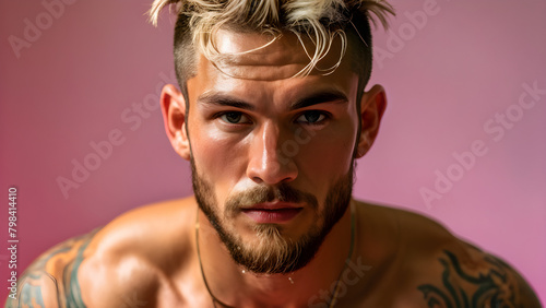 Elevated Style: Muay Thai Athlete's Pompadour, High Rise: Pompadour of White Fighter, Elevated Elegance: Pompadour for Muay Thai, Refined Pompadour: White Fighter's Style
