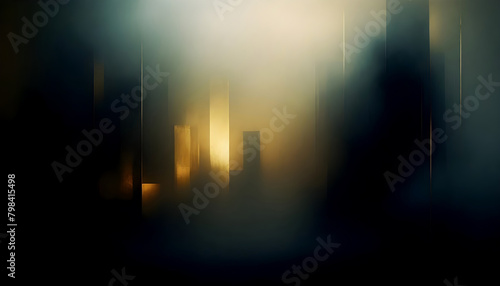 Mysterious Black Gold Digital Painting Abstract Dark Illustration Soft Background Design