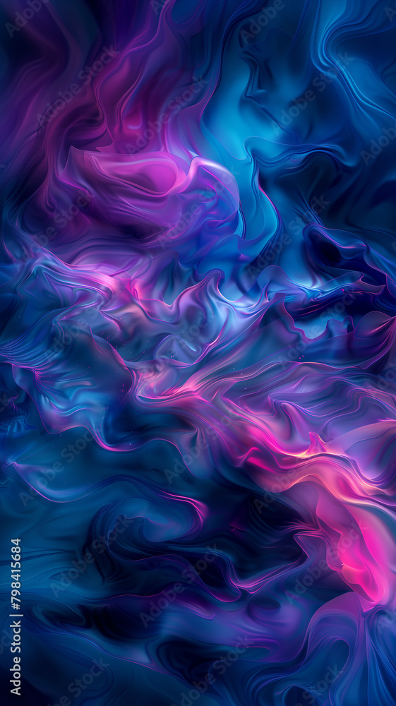 Cosmic Silk Waves Abstract Art [9:16]