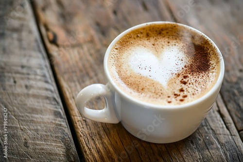 cup of coffee on wooden table