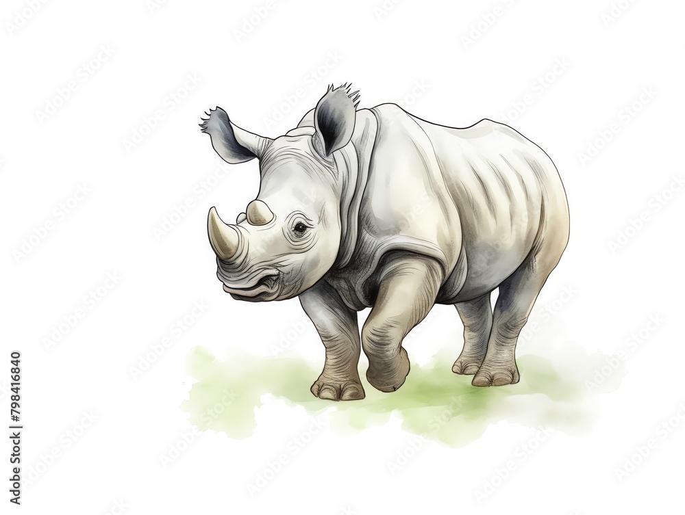 Fototapeta premium rhinoceros, tough rhinoceros