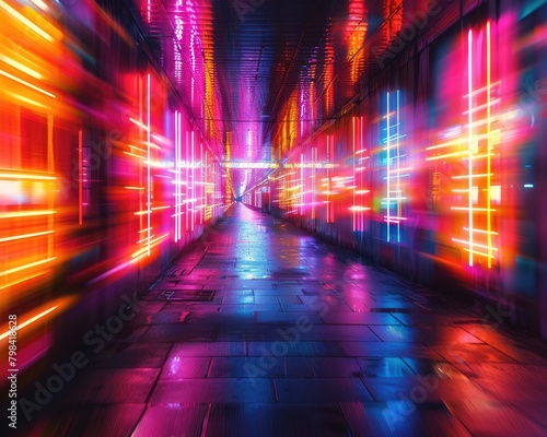 Neon lights creating an urban abstract scene © Fathur