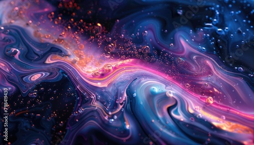 Liquid paint mixing in mesmerizing swirls © Fathur